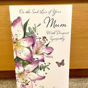 Sobre la triste pérdida de su tarjeta de condolencia de mamá - Tarjeta de muerte de mamá