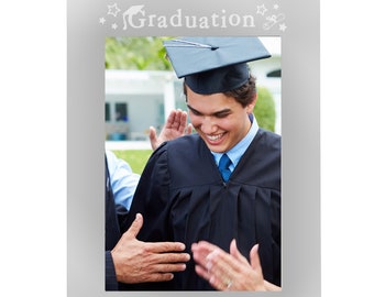 Personalised Graduation 5x7 Silver Photo Frame - Perfect Graduation Gift for Him or Her