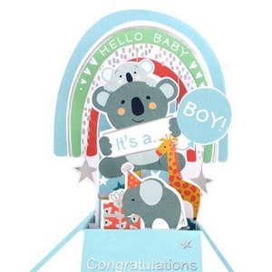 Nouvelle carte pop-up 3D bébé garçon - Nouveauté garçon Koala