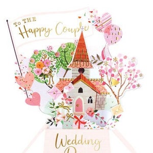 Wedding Day Wishes 3D Pop Up Card - Für das glückliche Paar Hochzeitstag Pop Up Karte