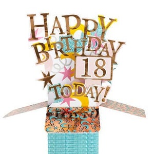 Happy 18th Birthday Today 3D Pop Up Ballons für Tochter Sohn Freund Schwester Bruder Nichte Neffe Enkelin