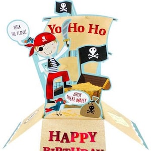 Piraten Happy Birthday 3D Pop Up Karte - Perfekt für Sie Geburtstag weiblich männlich Sohn Tochter Enkel Enkelin