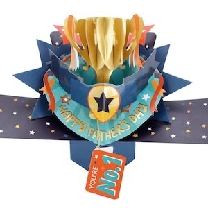 Happy Father&#39;s Day 3D Pop Up Card - Number 1 Dad Trophy
