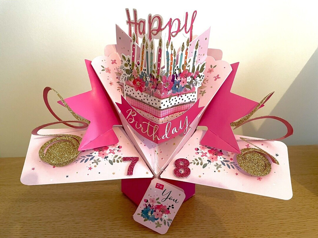 Happy 78th Birthday 78 Today Pop-up 3D Greetings Card for Her Mum