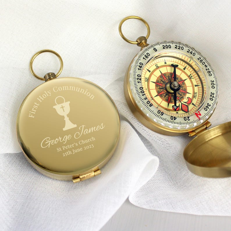 Personalised First Holy Communion Compass , Engraved Compass , 1st Holy ...