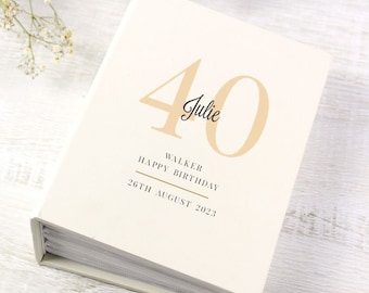Personalised Age 40 Birthday 6 x 4 Photo Album - 40th Birthday Album with Sleeves