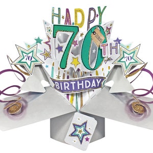 70er Jahre Geburtstagskarte 3D Pop Up Karte - Mann Papa Mann Bruder Papa Opa Freund