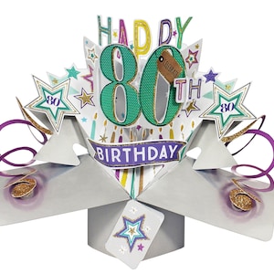 Carte cadeau 80e anniversaire carte pop-up 3D Homme papa grand-père mari papa ami carte-cadeau