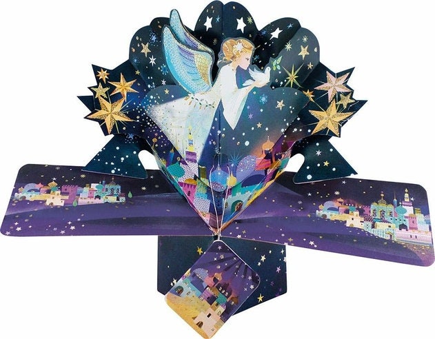 Christmas 3D Pop Up Card - Angel Stars Card for Mum, Gran, Sister, Auntie, Daughter, Granddaughter, Niece, Friend