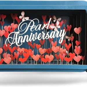 Messaggio in una bottiglia 3D Pop Up Pearl 30° anniversario cuori biglietto di auguri