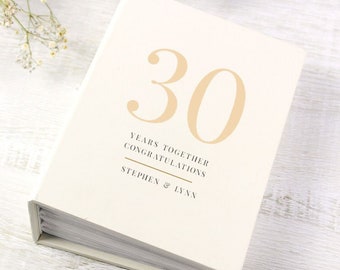 Personalised 30th Pearl Anniversary Traditional Photo Album - Pearl Wedding Anniversary Gift