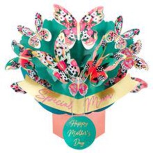 Carte pop-up 3D Joyeuse fête des mères - Carte spéciale maman papillons