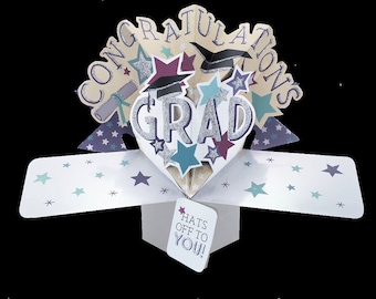 Graduation Pop-Up 3D Card Male Female Boy Girl