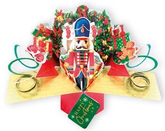Christmas 3D Pop Up Nutcracker Card - for Mum, Dad, Gran, Papa, Grandma, Grandad, Brother, Sister, Friend, Son, Daughter, Niece, Nephew