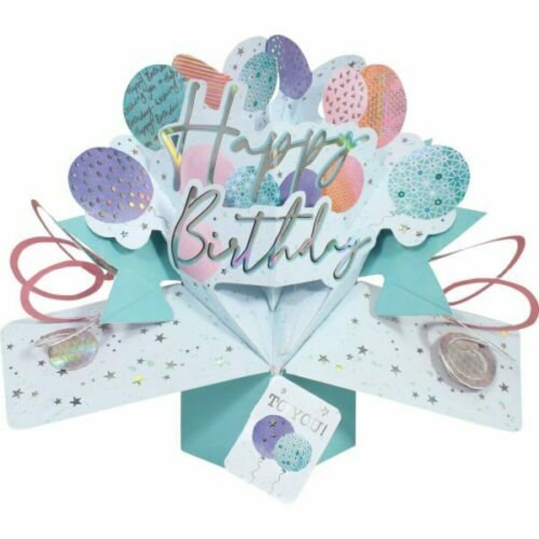 Happy Birthday Balloons Pop up Card 3D Pop up Card Keepsake - Perfect ...