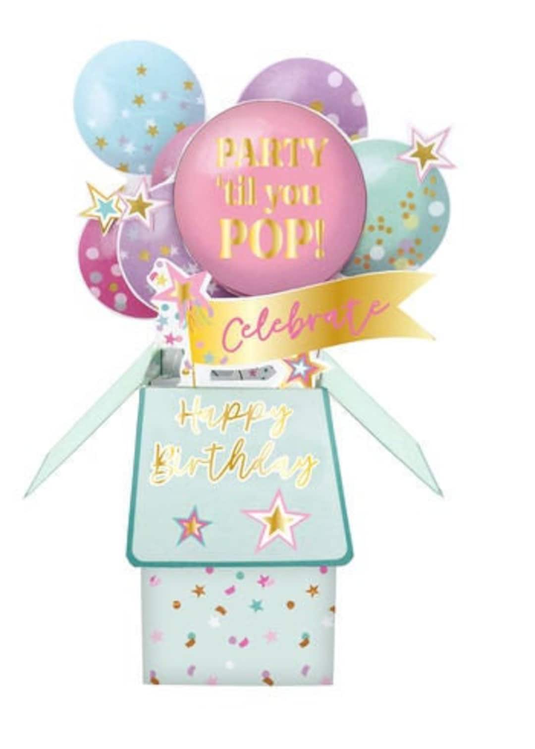 Happy Birthday Balloons Pop up Card 3D Card Keepsake - Perfect for Her ...