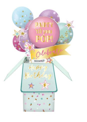 Happy Birthday Balloons Pop up Card 3D Card Keepsake - Perfect for Her ...