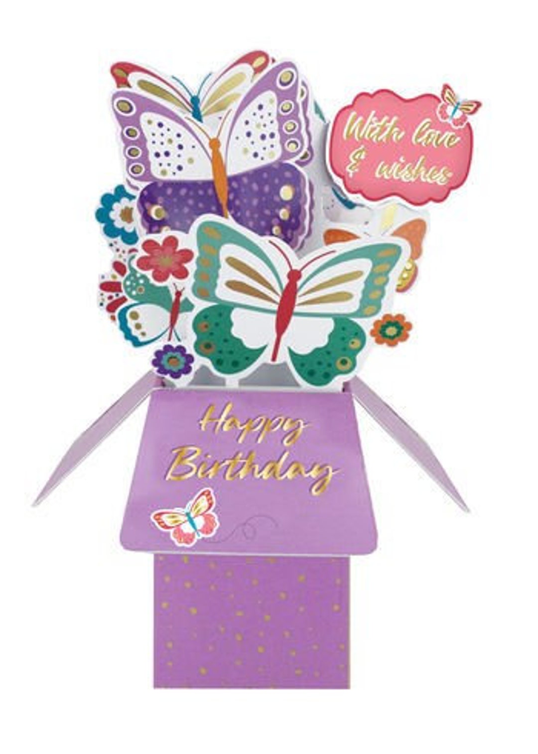 Happy Birthday Butterflies Pop up Card 3D Card Keepsake - Perfect for ...