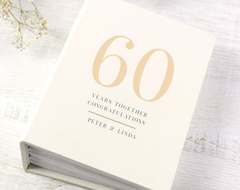 Personalised 60th Diamond Anniversary Traditional Photo Album - Diamond Wedding Anniversary Gift