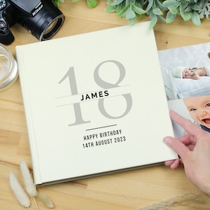 Personalised Age 18 Birthday 6 x 4 Photo Album - 18th Birthday Album with Sleeves