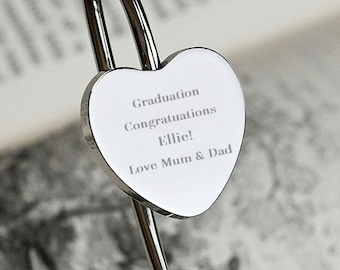 Personalised Graduation Engraved Silver Heart Bookmark - gift for him, her, woman, son, daughter, friend, granddaughter, grandson
