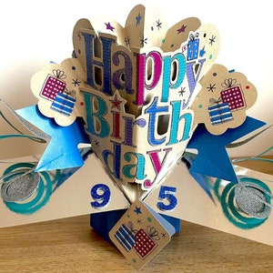 Feliz 95 cumpleaños 3D Pop-Up 95 Today Tarjeta de cumpleaños para él Hombre Papá Abuelo Amigo