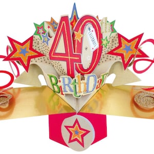 40. Geburtstagskarte 3D Pop Up Karte Second Nature - Mann Mann Papa Bruder Cousin Neffe Onkel Freund Geschenk