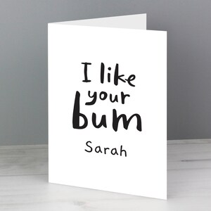 Carte personnalisée de Saint-Valentin - J'aime vos fesses - Carte coquine amusante pour petit ami, petite amie, partenaire, fiancé, femme, mari