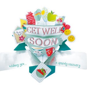 Cartão pop-up 3D Get Well Segunda natureza Amigo atencioso Família Recuperação rápida