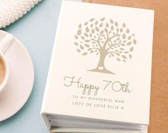 Personalised Age 70 Birthday 6 x 4 Family Tree Photo Album - 70th Album with Sleeves