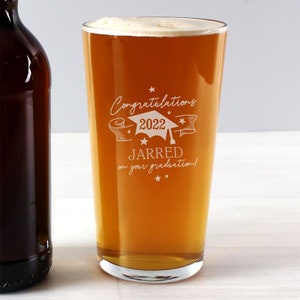 Personalised Graduation Pint Glass - Graduation Gift for Him or Her