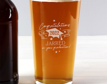 Personalised Graduation Pint Glass - Graduation Gift for Him or Her