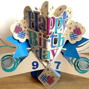 Joyeux 97e anniversaire Carte d'anniversaire 3D pop-up 97 aujourd'hui pour lui Homme Homme Papa Grand-père Ami