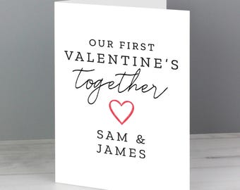 Gepersonaliseerde eerste Valentijnsdagkaart voor vriend, vriendin, echtgenoot, vrouw, verloofde, partner - voeg je eigen bericht toe 1e Valentijnsdag