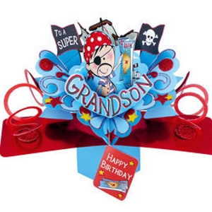 Carte d'anniversaire petit-fils Carte pop-up 3D Carte-cadeau Pirates Second Nature