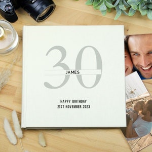30th Birthday White Photo Album Gift Keepsake Gold Present Finish