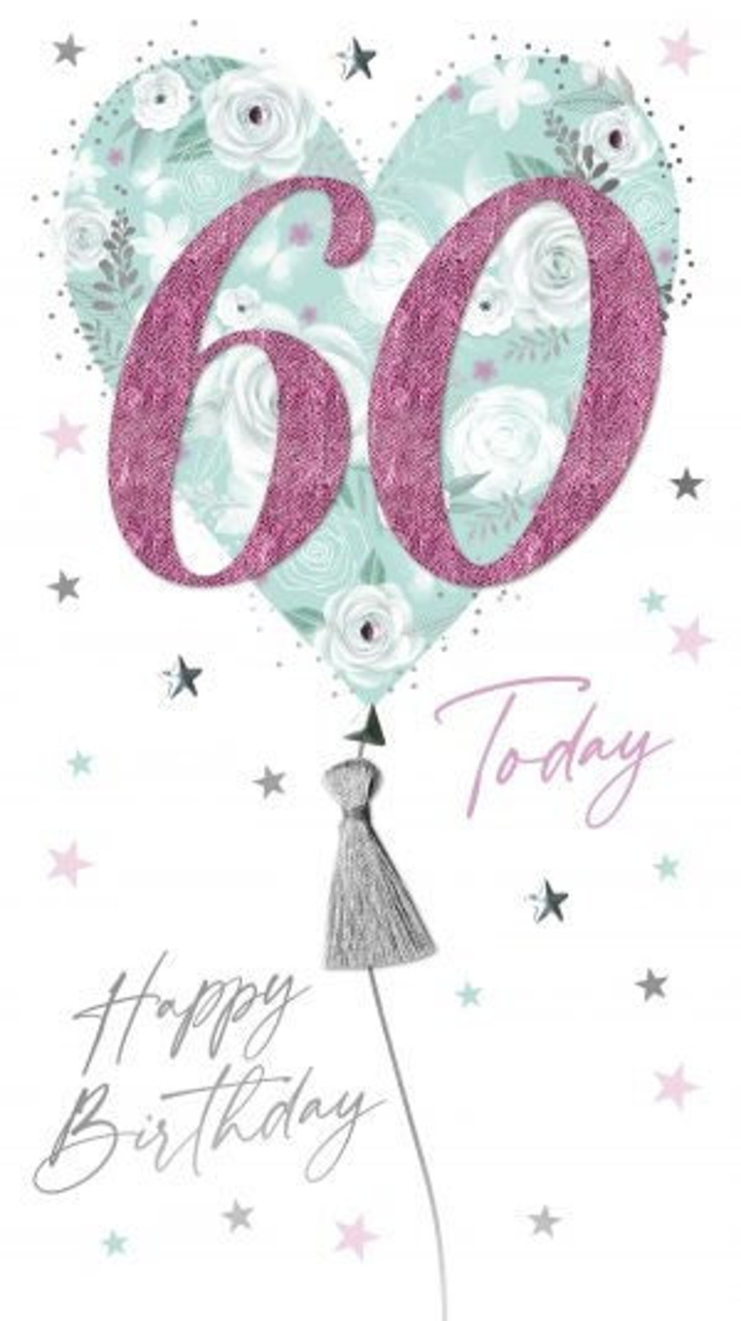 60th Birthday Card for Women 3D Flowers - Mum Gran Daughter Sister ...