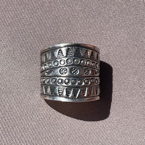 Karen Hill Tribe Silver Ring | Unique Artisan Designed | 98.5% Silver | Adjustable