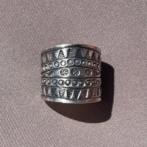 Karen Hill Tribe Silver Ring | Unique Artisan Designed | 98.5% Silver | Adjustable