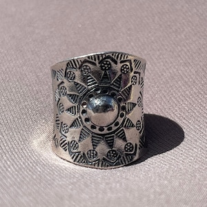 Karen Hill Tribe Silver Ring | Power of Sun | 98.5% Silver | Adjustable