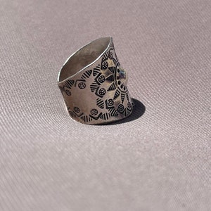 Karen Hill Tribe Silver Ring Power of Sun 98.5% Silver Adjustable image 2