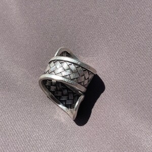 Karen Hill Tribe Silver Ring 98.5% Silver Adjustable Silver Hand Woven Ring image 2