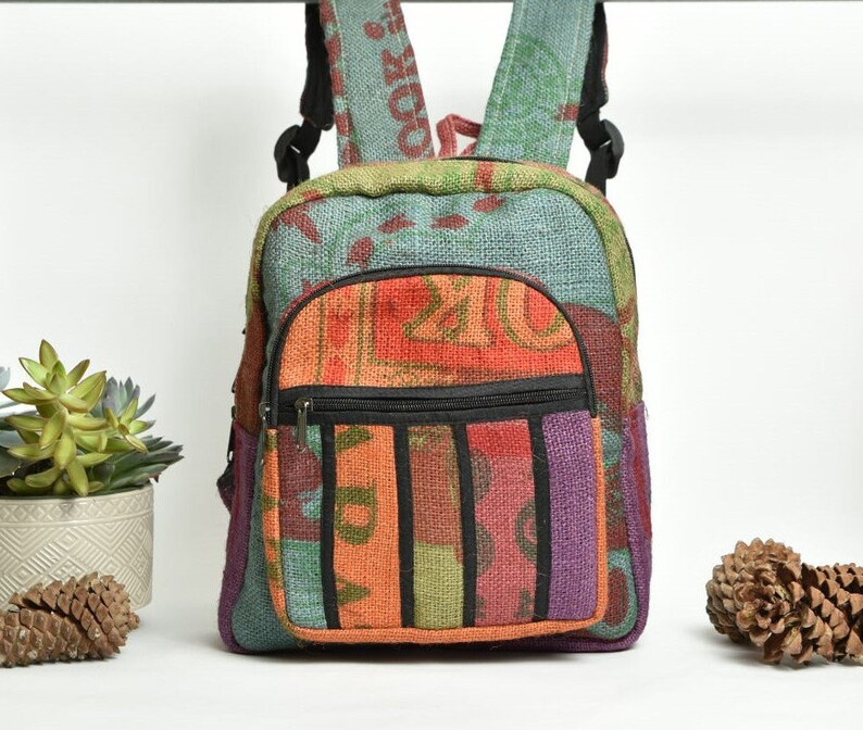Colorful Backpack Sustainable Backpack Medium Size Etsy