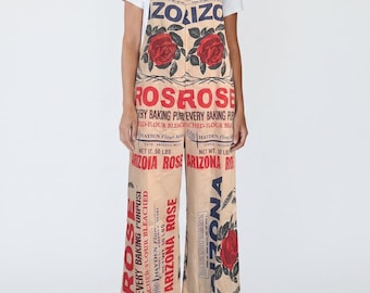 Arizona Rose Vintage Flour Sack Print Cotton Overalls - 100% Cotton Floral Jumpsuit