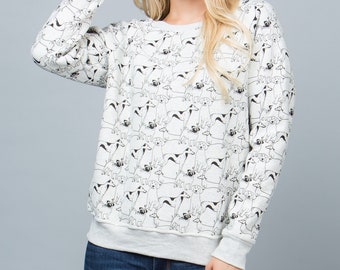 Snuggle Squad Goals: Fleece Sweatshirt with Playful Multi-Dog Design