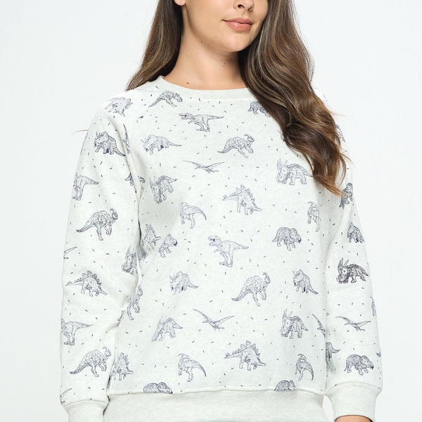 LOU Animal Spike Dino Organic Cotton Sweatshirt