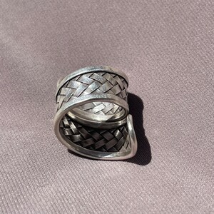 Karen Hill Tribe Silver Ring 98.5% Silver Adjustable Silver Hand Woven Ring image 4