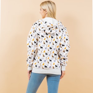 back view colorful cat hoodie