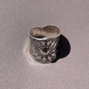 Karen Hill Tribe Silver Ring Power of Sun 98.5% Silver Adjustable image 3