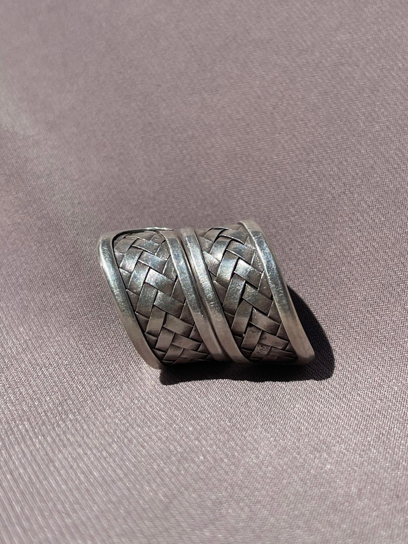 Karen Hill Tribe Silver Ring 98.5% Silver Adjustable Silver Hand Woven Ring image 1